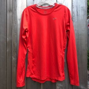 Nike red long sleeve athletic top